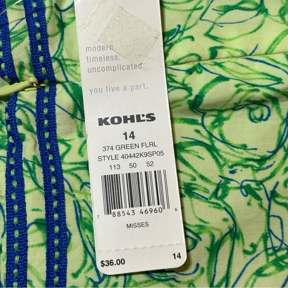 2/$30 Apt 9 A-Line Green & Blue Skirt Size 14 - Picture 8 of 8